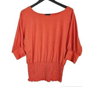 M medium wide neck flowy top EUC orange 🍊 sinch waist